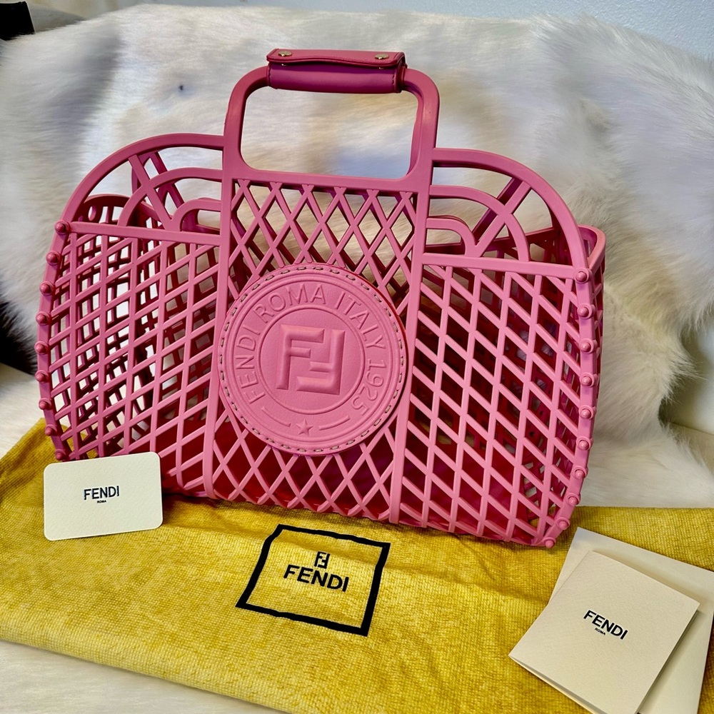 Fendi Pink Mesh Tote Bag